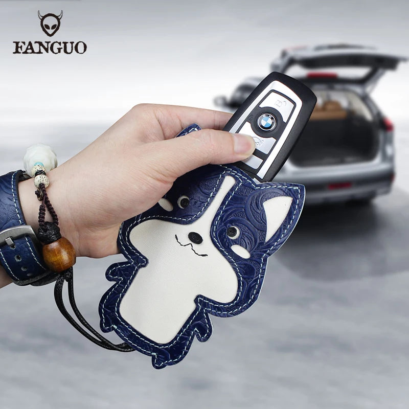 Leather Key Pouch Smart Key Holder Keychain Bag