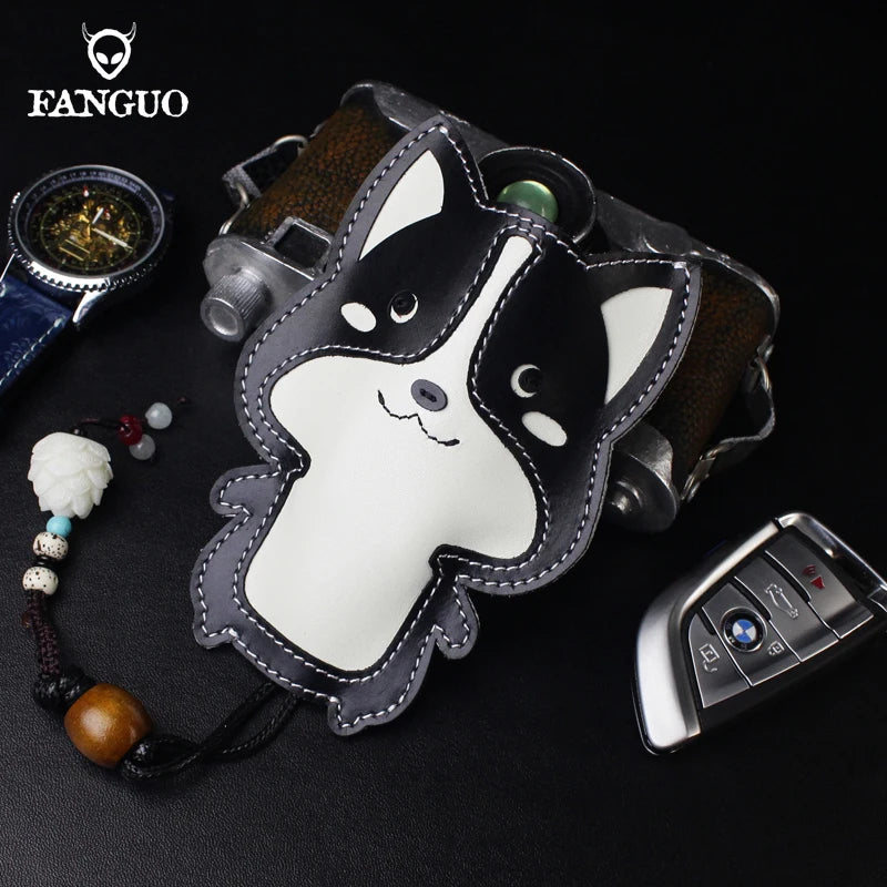 Leather Key Pouch Smart Key Holder Keychain Bag