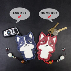 Leather Key Pouch Smart Key Holder Keychain Bag