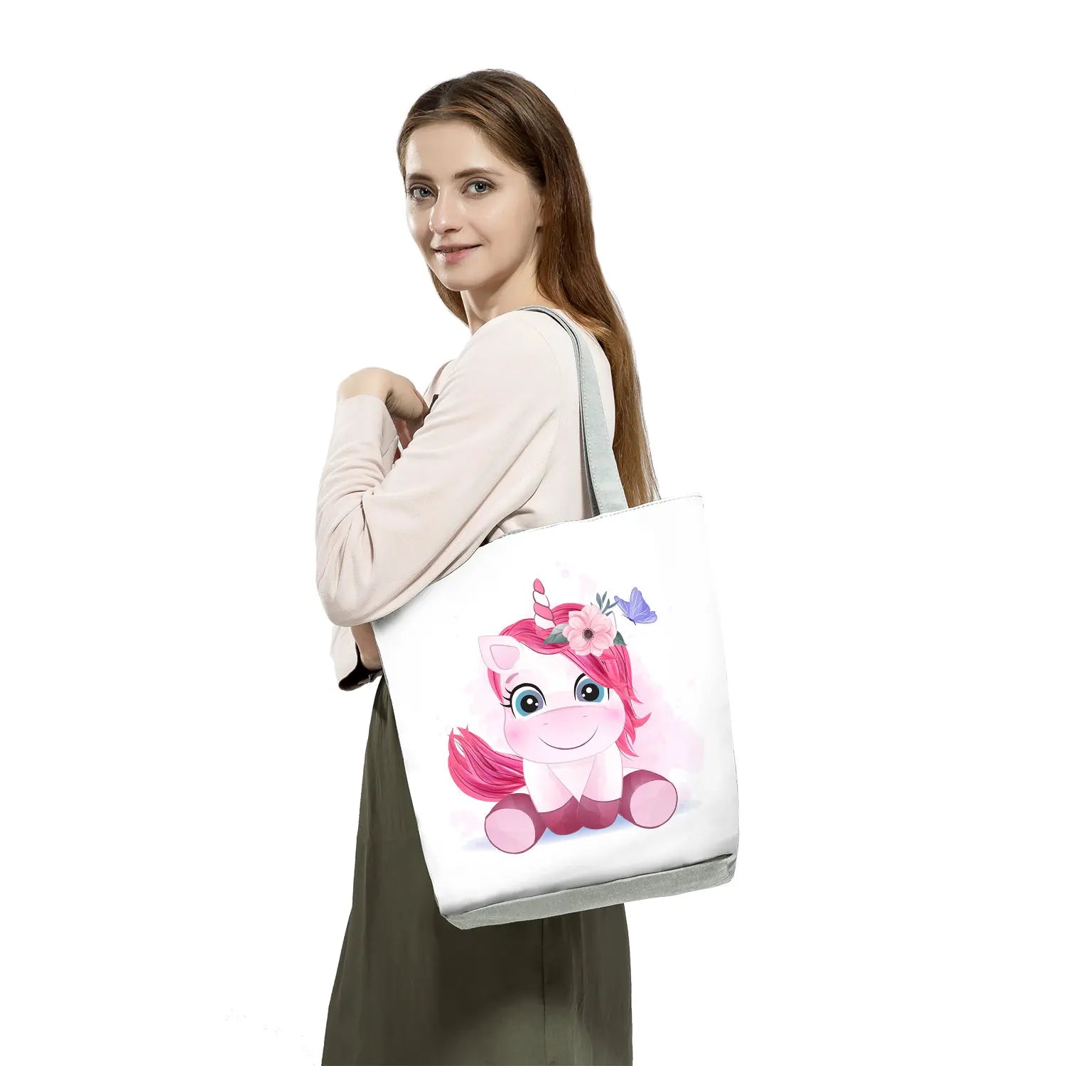 Animal Print Tote Bag Unicorn Elephant Handbag Women Shoulder Bag