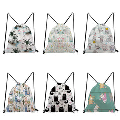 Animal Print Drawstring Bag for Teens