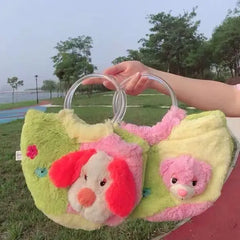 Japanese Harajuku Style Plush Melon Messenger Bag Shoulder Bags