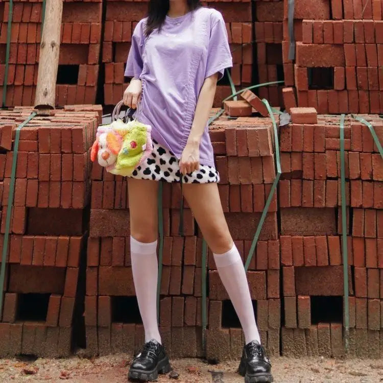 Japanese Harajuku Style Plush Melon Messenger Bag Shoulder Bags