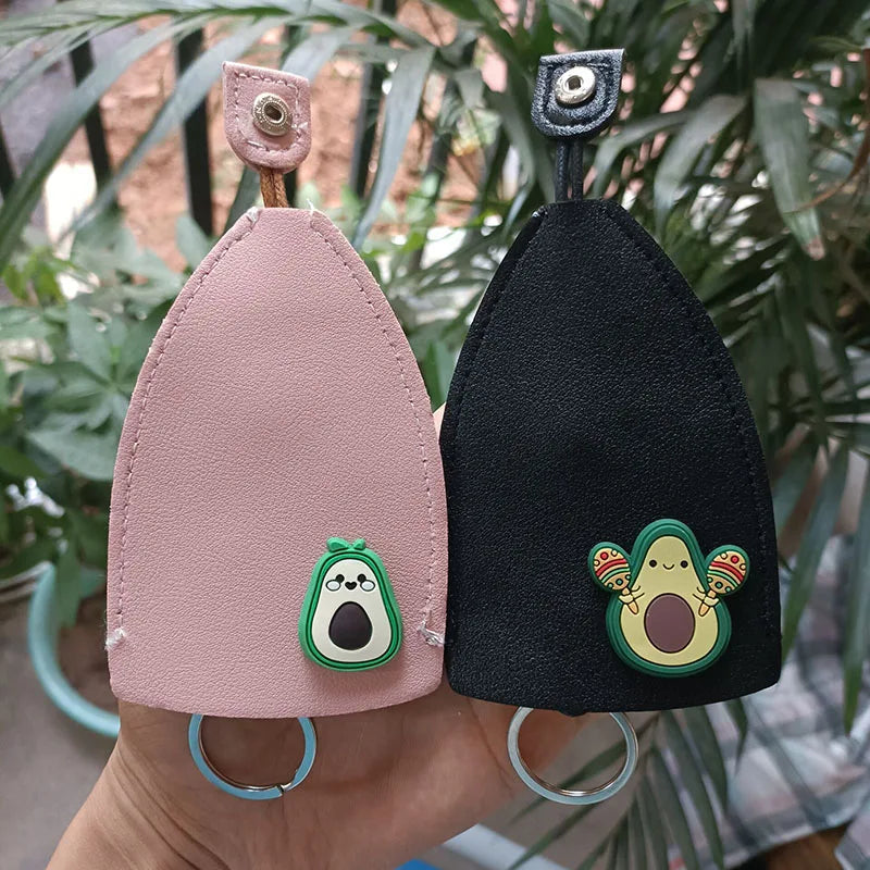 Avocado Unisex Key Wallet PU Leather Keychain Pouch