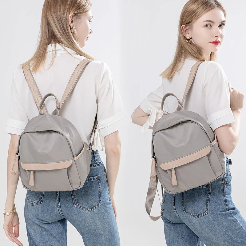 Canvas Mini School Bag for Girls Preppy Style Small Travel Backpack