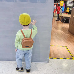 Kids' Bear Ear Sweet School Bag Zipper PU Leather Packbag