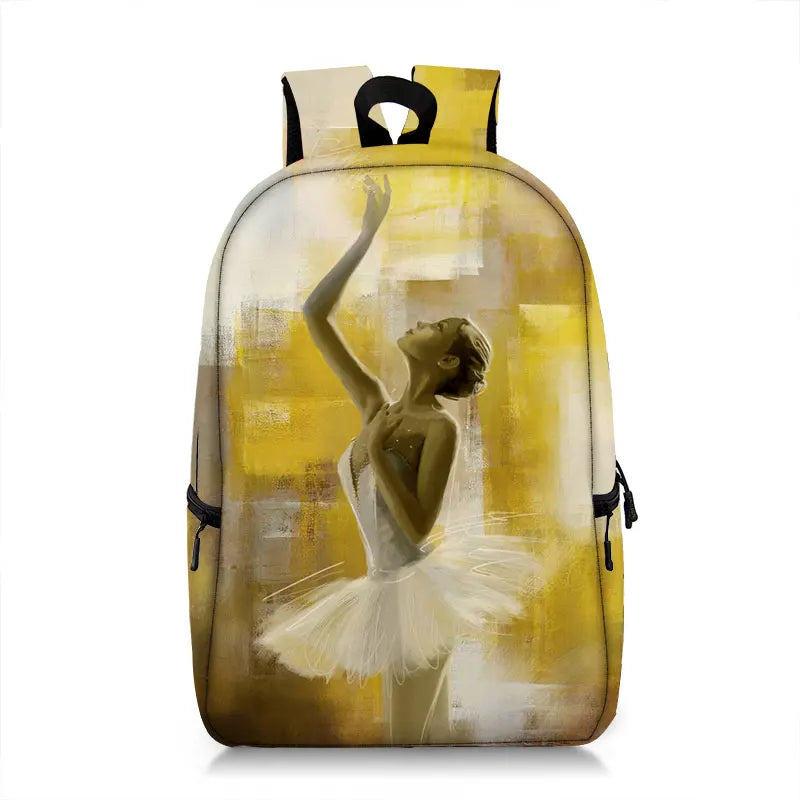 Ballet Dancer Print Backpack for Girls School Bags Rucksack