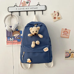 Bear Backpack Girls School Book Backpacks Large Capacity Travel Schoolbag