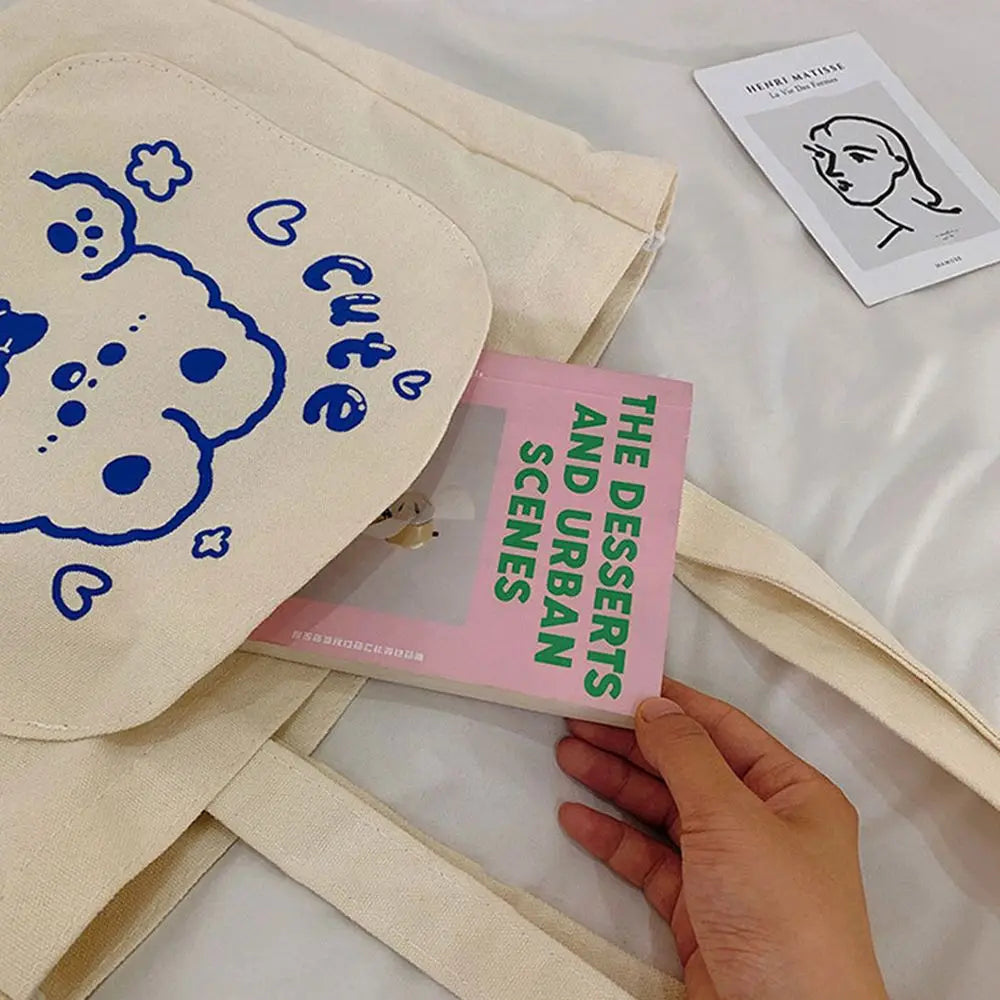 Bear Canvas Messenger Bag Shoulder Bags Crossbody Tote Handbags