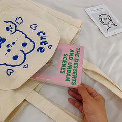 Bear Canvas Messenger Bag Shoulder Bags Crossbody Tote Handbags
