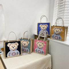Bear Print Pendant Handbag for Xmas Women Ladies Gift Bag