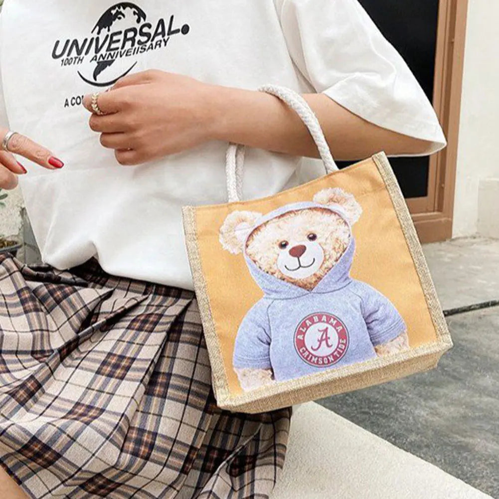 Bear Print Pendant Handbag for Xmas Women Ladies Gift Bag
