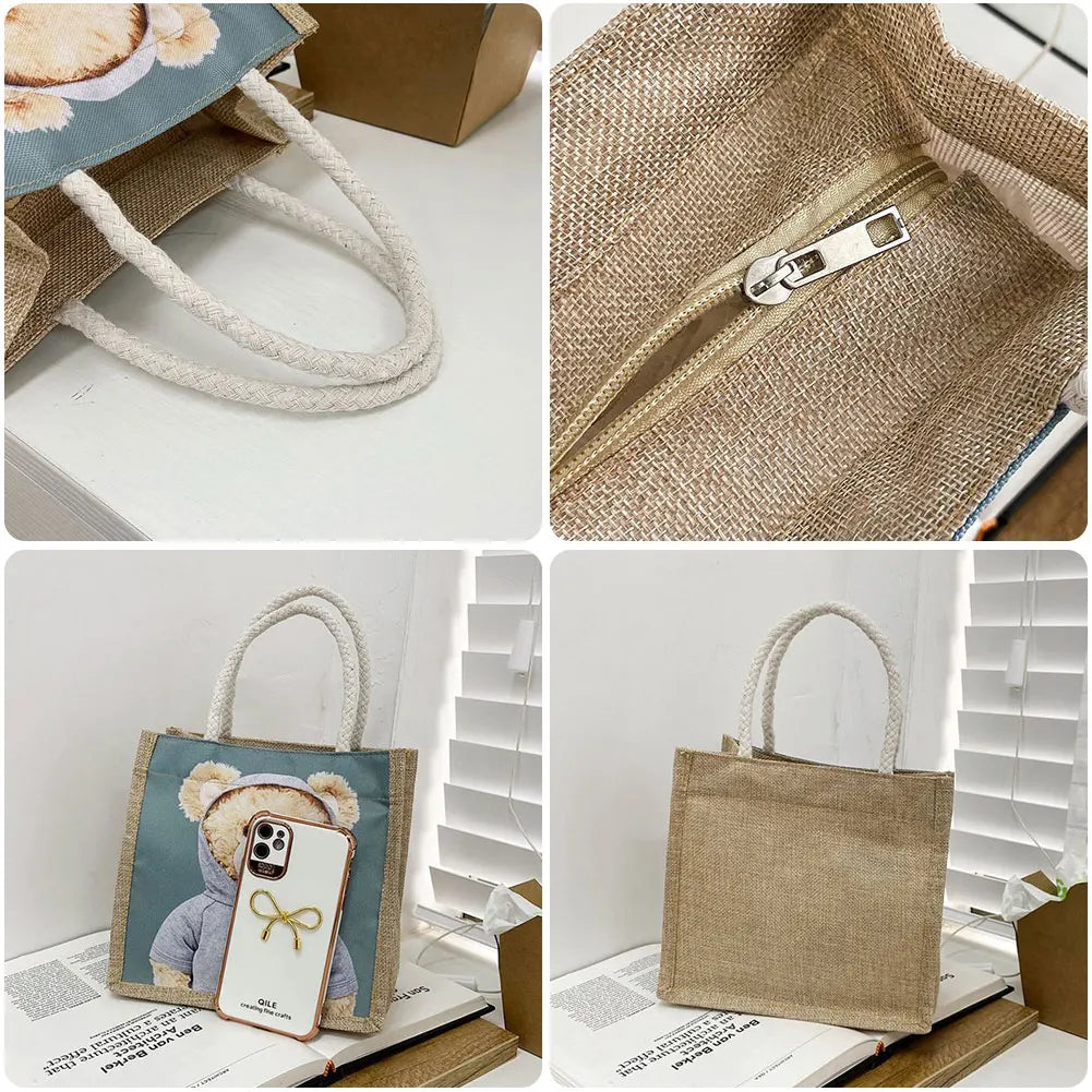 Bear Print Pendant Handbag for Xmas Women Ladies Gift Bag