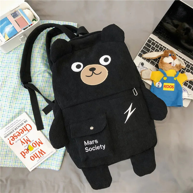 Bear Shoulder Bag Large Capacity Student Backpack