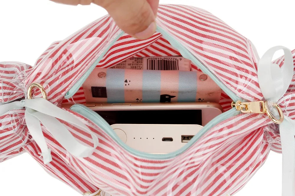 Candy Handbags PVC Clutches Chain Crossbody Mini Messenger Bag for Women