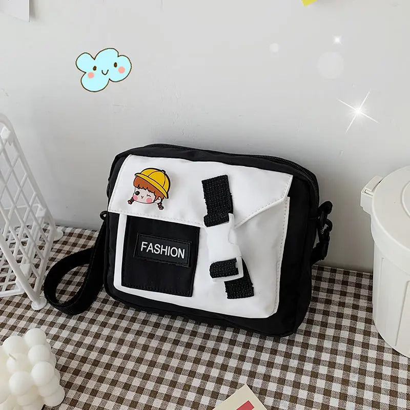 Canvas One-shoulder Small Square Bag Multi-function Mobile Phone Package