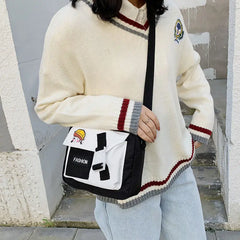Canvas One-shoulder Small Square Bag Multi-function Mobile Phone Package