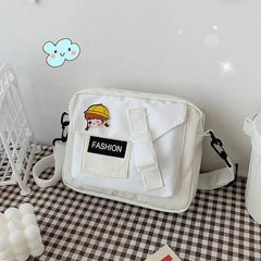 Canvas One-shoulder Small Square Bag Multi-function Mobile Phone Package