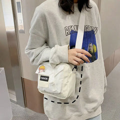 Canvas One-shoulder Small Square Bag Multi-function Mobile Phone Package