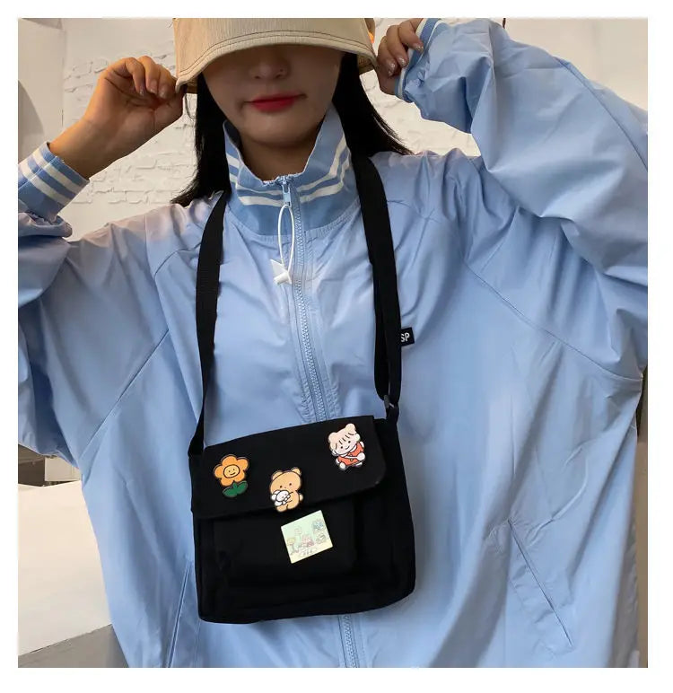 Canvas Small Bag Female Harajuku Diagonal Bag Student Shoulder Bag