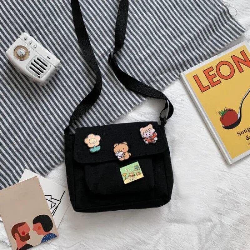 Canvas Small Bag Female Harajuku Diagonal Bag Student Shoulder Bag