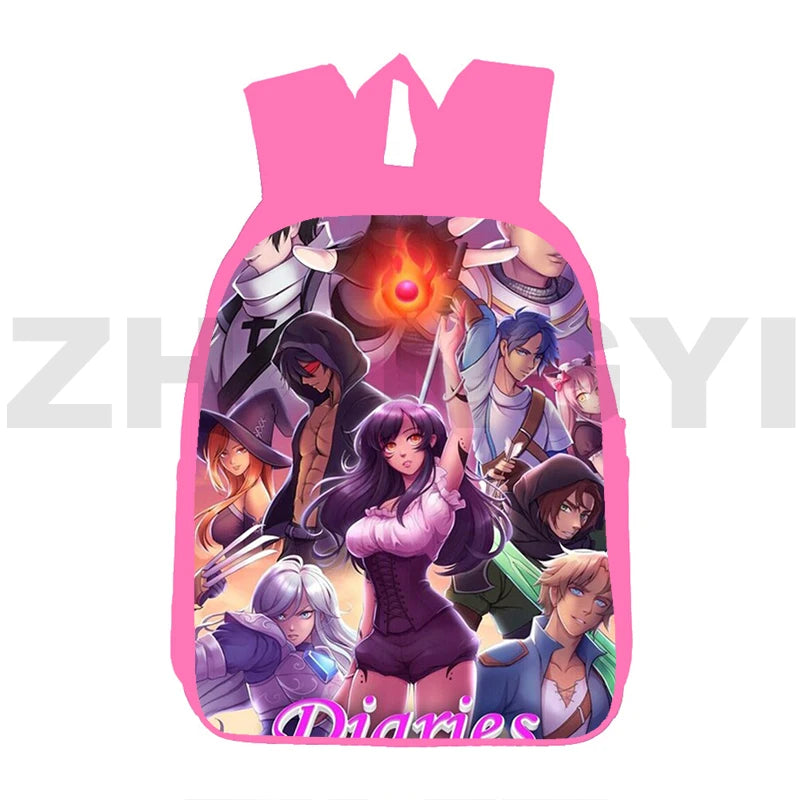 Aphmau 3D Print Backpack for Girls Pink Anime Bookbag 12/16 Inch School Back Pac