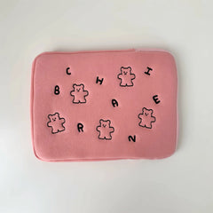 Bear Letters Print Tablet Case Sleeve for IPad 9.7 10.5 11inch