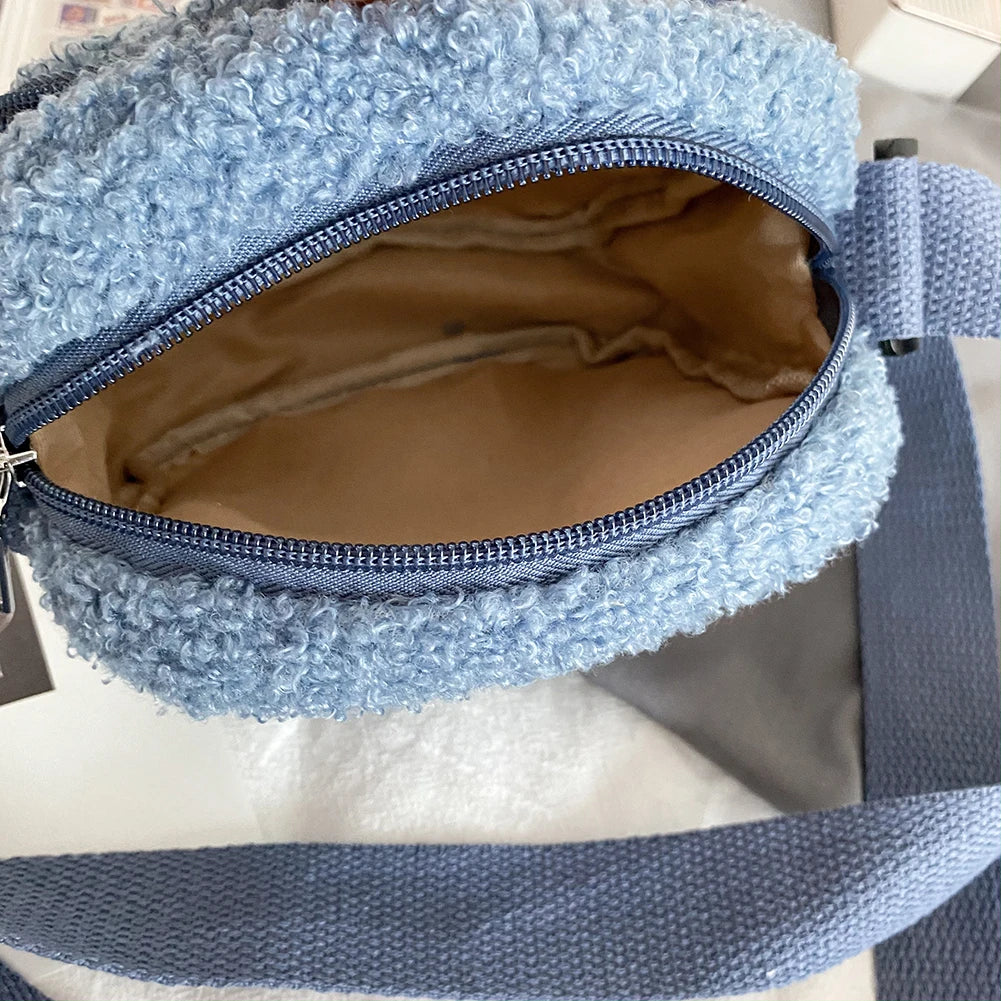 Bear Small Crossbody Bags for Women Plush Messenger Shoulder Bags