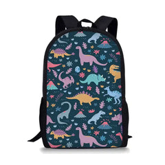 Dino Print Boys School Bag Padded Back Kids Backpack