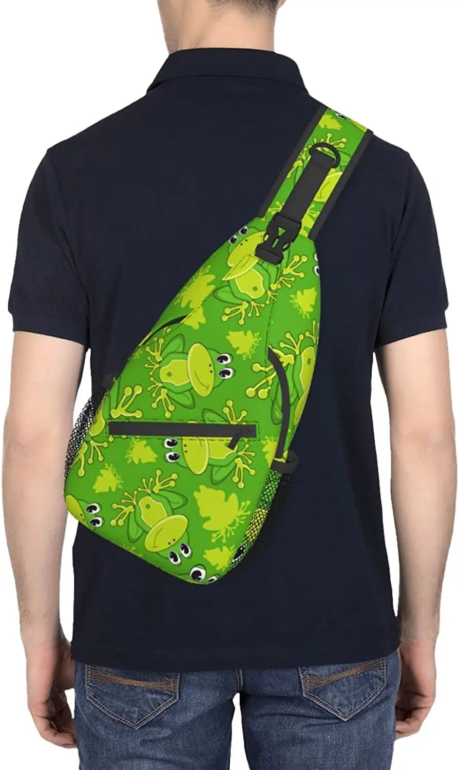 Cartoon Frog Pattern Sling Bag Animal Print Crossbody Shoulder Bags