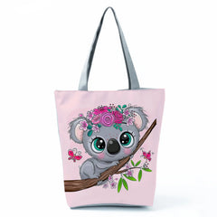 Koala Print Women's Handbag Cute Animal Pattern Shoulder Tote High Capacity Bag