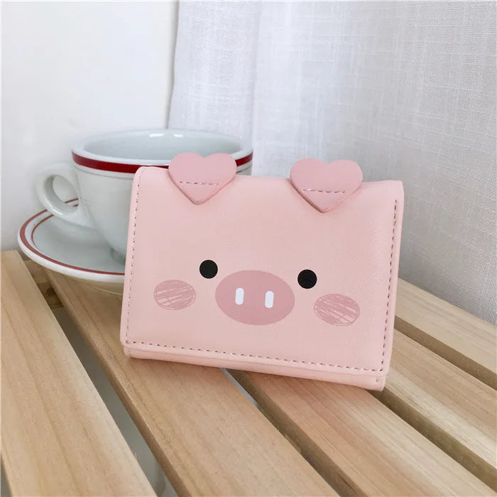 Cute Pig Wallets for Girls - PU Leather Money Purse