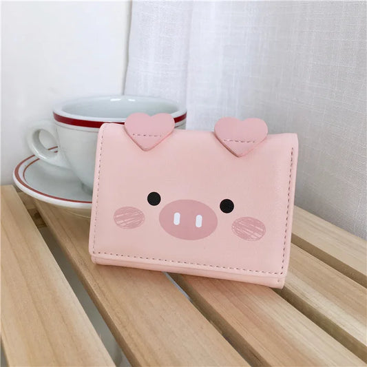 Cute Pig Wallets for Girls - PU Leather Money Purse
