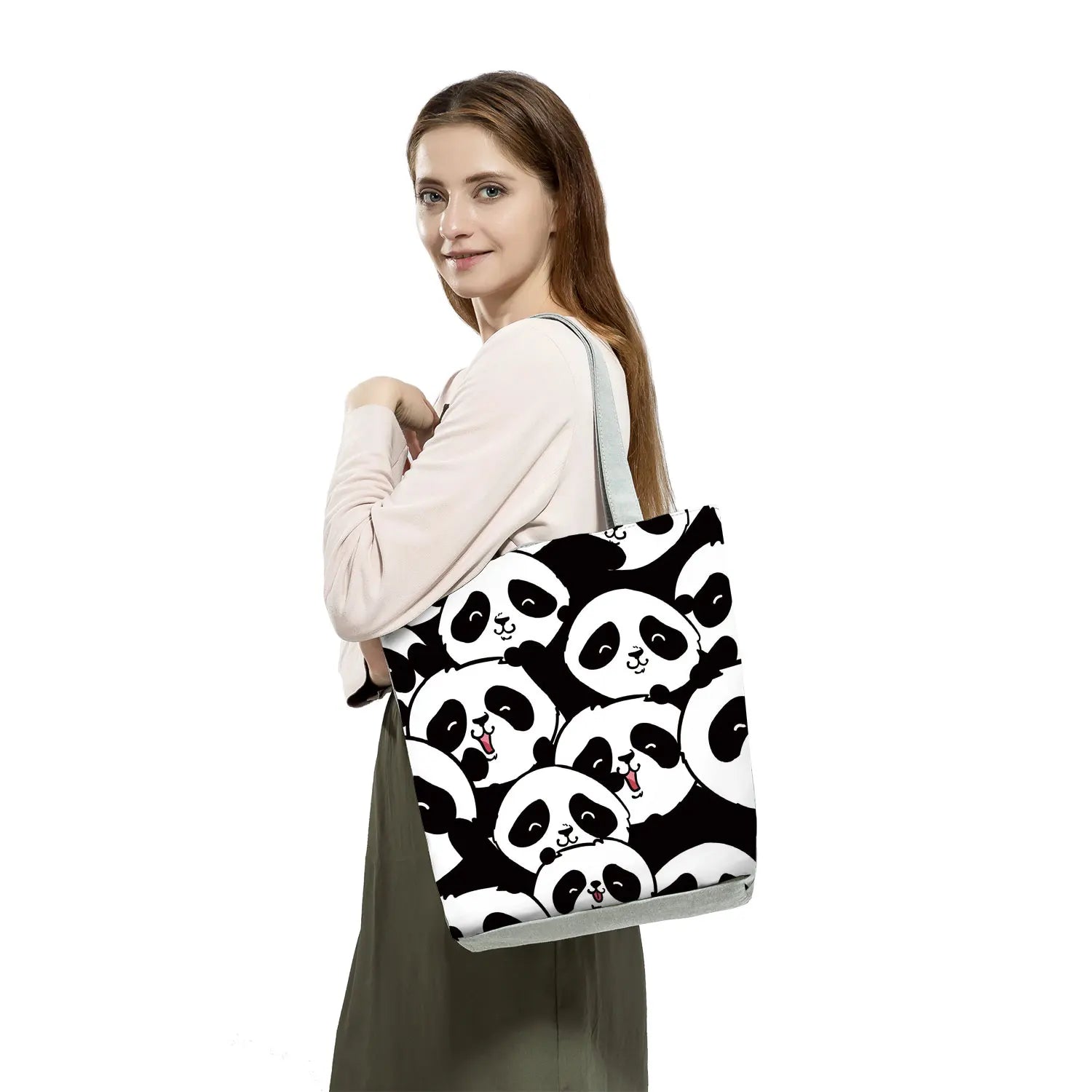 Panda Tote Bag for Women Large Capacity Shopping Bag