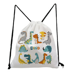 Dinosaur Printed Drawstring Bag Travel Backpack Men Women