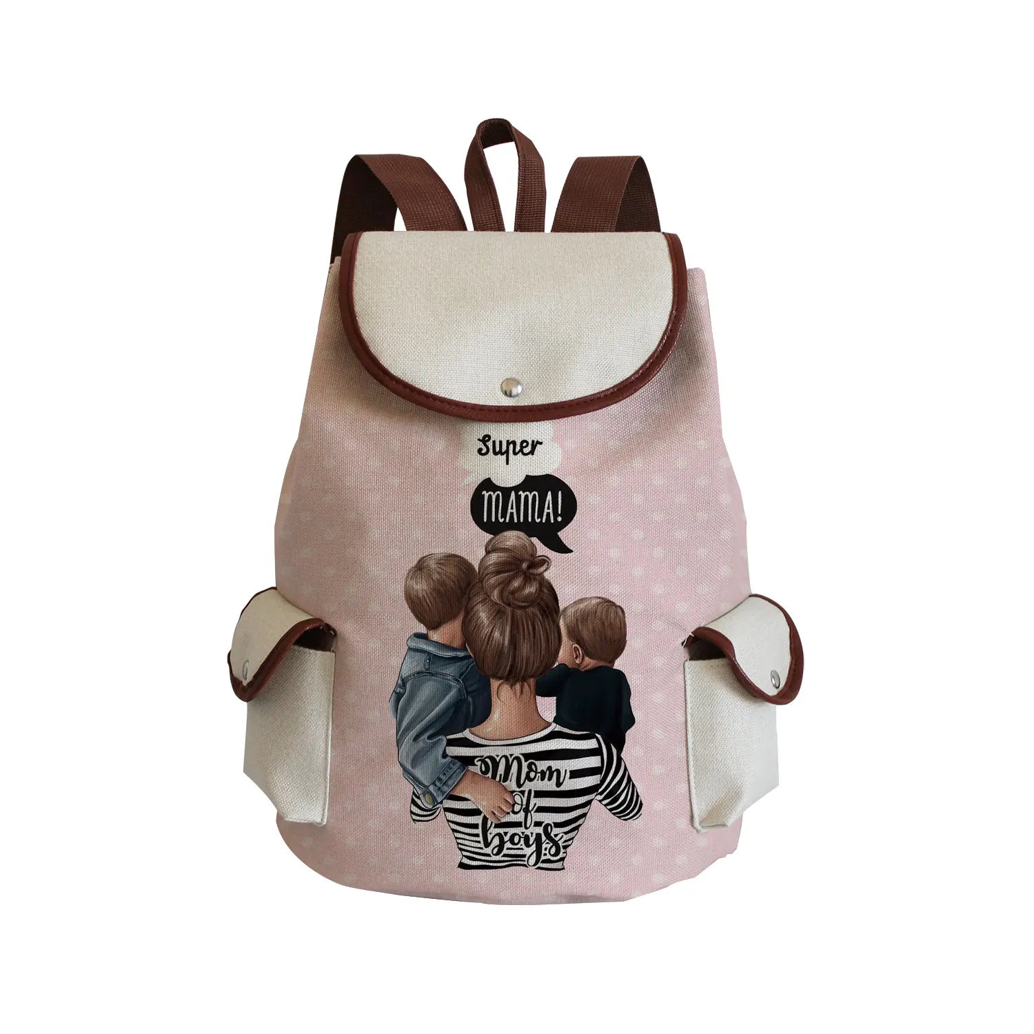 Cartoon Mama Print Backpack Outdoor Eco Friendly Beach Travel Backpack