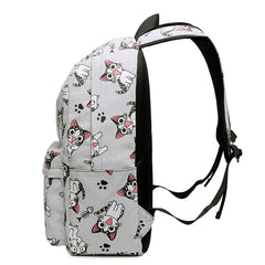 Cartoon Unicorn Flamingo Canvas Backpack Student School Bag