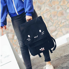 Cat Schoolbags Casual Women Backpack Canvas School book Bag for Girls Back Pack
