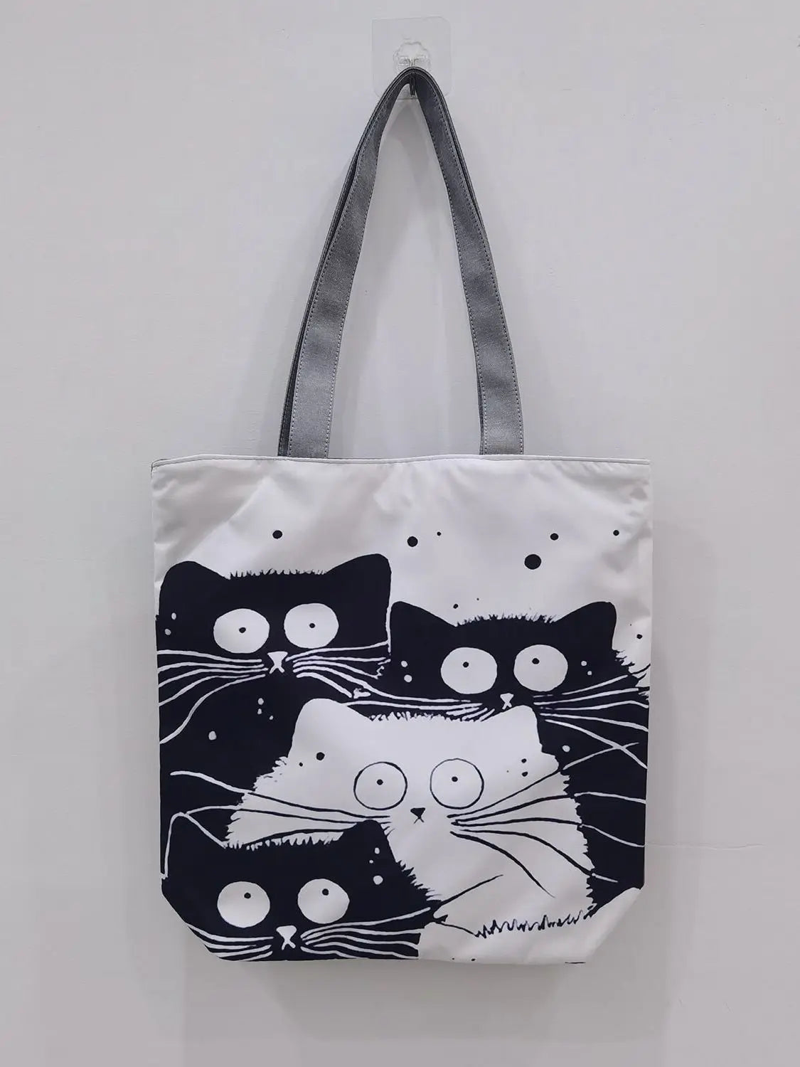 Cat Women Handbags Foldable Harajuku Eco Totes Daily Casual Bags