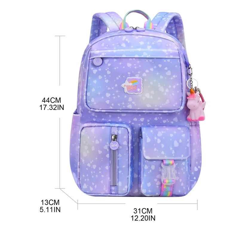 Girls School Bag Kids Backpack Anti-theft Daypack Elementary Bookbag