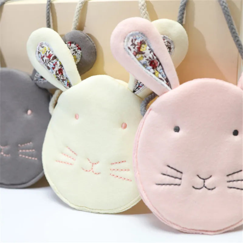 Kids Pink/Beige/Grey Rabbit Satchel Messenger Bag