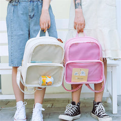Clear Transparent Women PVC Backpack Jelly Schoolbags