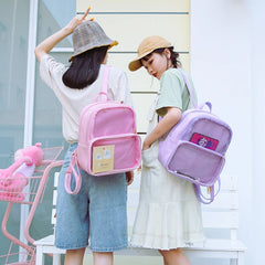 Clear Transparent Women PVC Backpack Jelly Schoolbags