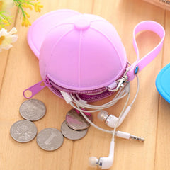 Cute Coin Purse Cartoon Candy Baseball Cap Coin Case Mini Key Case Silicone Sma
