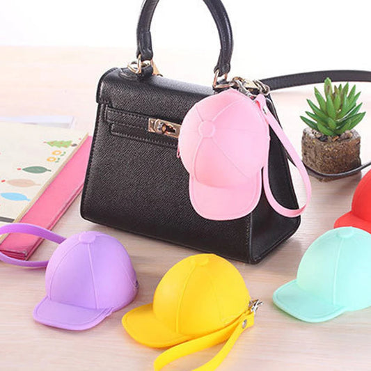 Cute Coin Purse Cartoon Candy Baseball Cap Coin Case Mini Key Case Silicone Sma