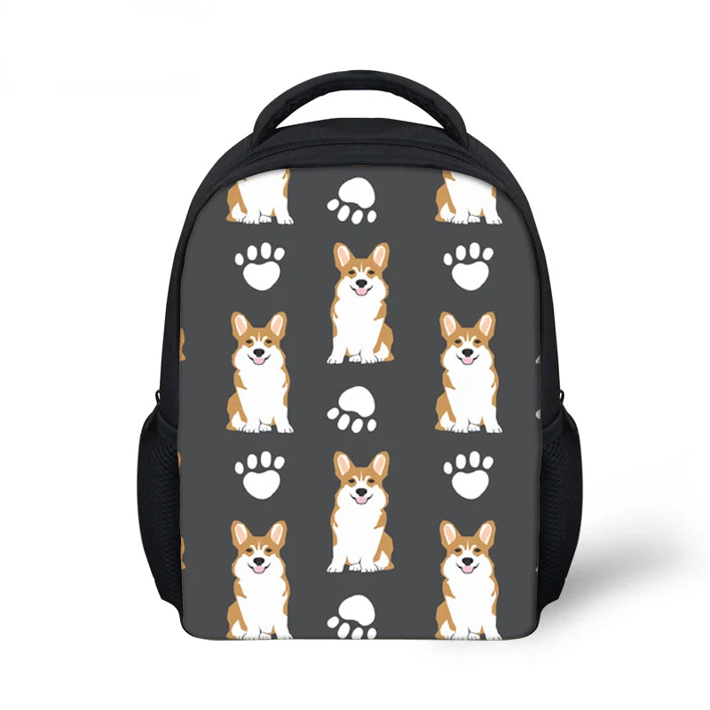 Corgi Printing Kids Mini Kindergarten Backpacks School Bags