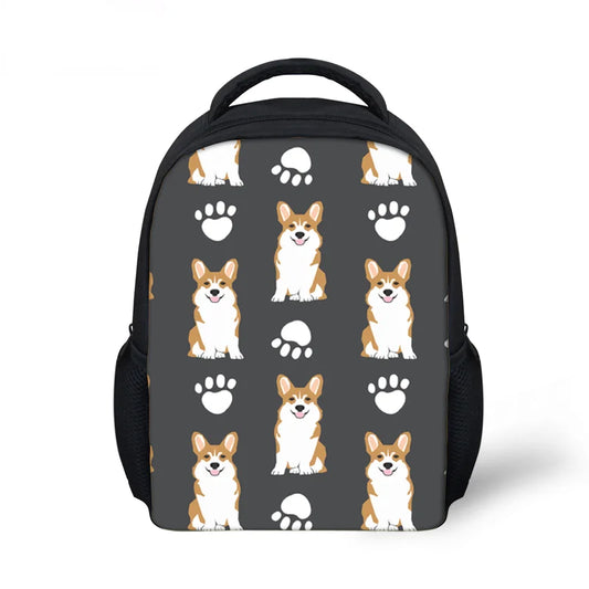Corgi Printing Kids Mini Kindergarten Backpacks School Bags