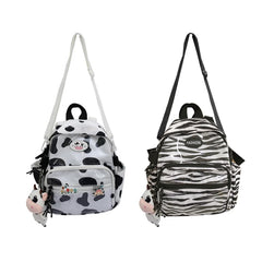 Cow Backpack with Pendants Small Casual Daypack