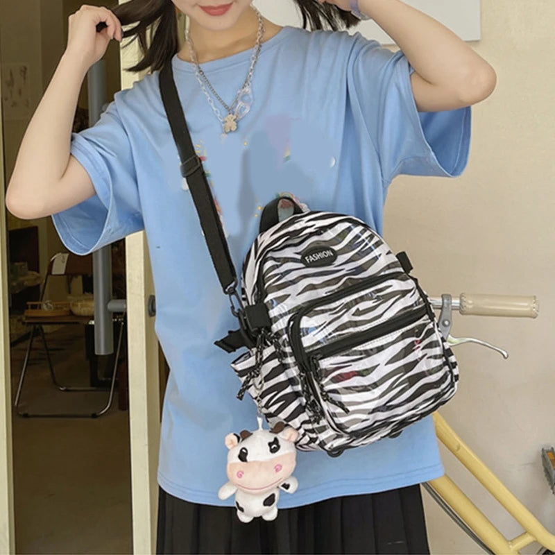 Cow Backpack with Pendants Small Casual Daypack