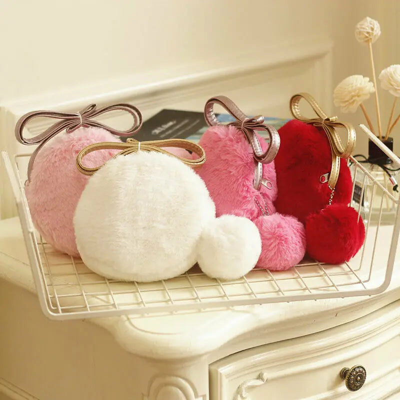 Plush Crossbody Purse for Girls Mini Shoulder Bag